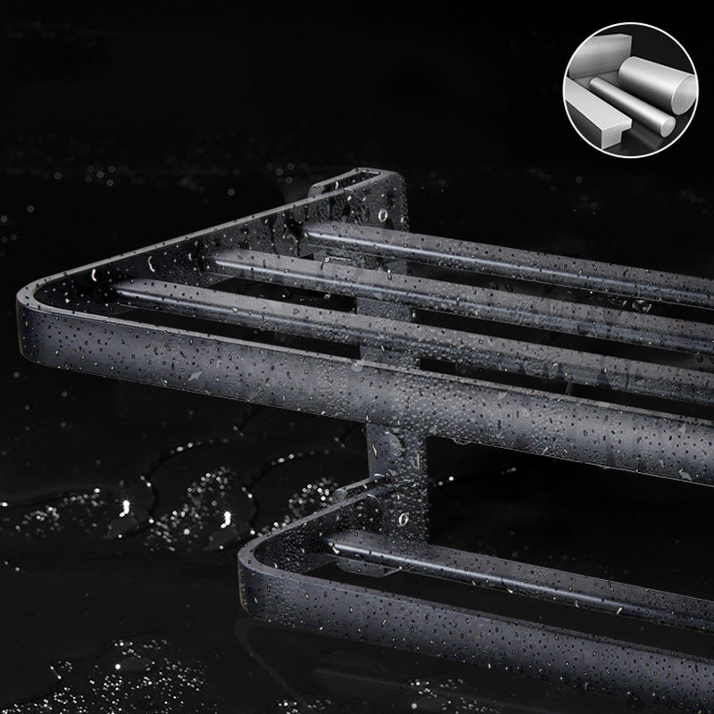Lisslune | Modern Bathroom Accessory Set Matte Black/Grey Bathroom Shelf/Towel Holder & Paper Holder