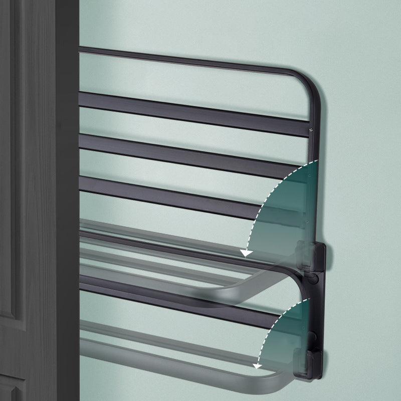 Lisslune | Modern Bathroom Accessory Set Matte Black/Grey Bathroom Shelf/Towel Holder & Paper Holder