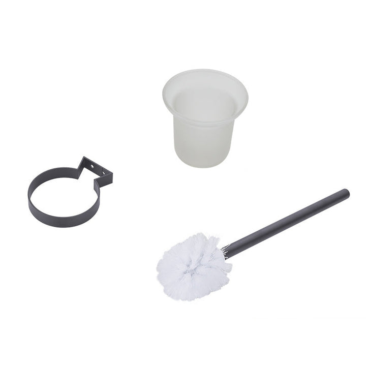 Lisslune | Modern Bathroom Accessory Set Matte Black/Grey Bathroom Shelf/Towel Holder & Paper Holder