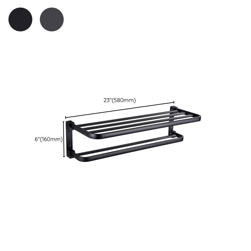 Lisslune | Modern Bathroom Accessory Set Matte Black/Grey Bathroom Shelf/Towel Holder & Paper Holder