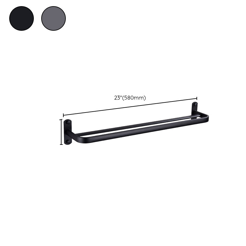 Lisslune | Modern Bathroom Accessory Set Matte Black/Grey Bathroom Shelf/Towel Holder & Paper Holder
