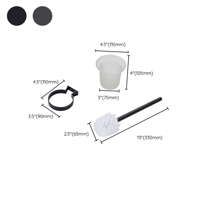 Lisslune | Modern Bathroom Accessory Set Matte Black/Grey Bathroom Shelf/Towel Holder & Paper Holder