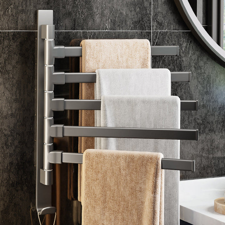 Lisslune | Contemporary Gray Bathroom Accessory Set Aluminium Towel Holder