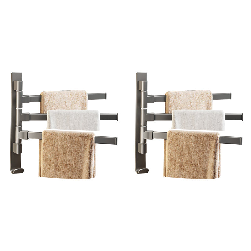 Lisslune | Contemporary Gray Bathroom Accessory Set Aluminium Towel Holder