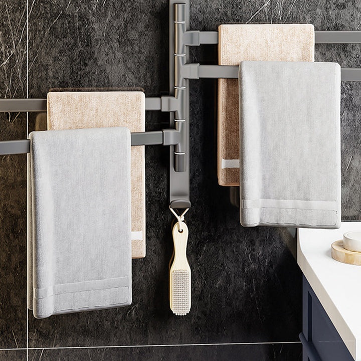 Lisslune | Contemporary Gray Bathroom Accessory Set Aluminium Towel Holder