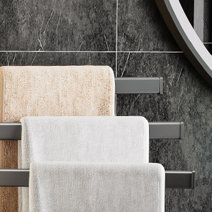 Lisslune | Contemporary Gray Bathroom Accessory Set Aluminium Towel Holder