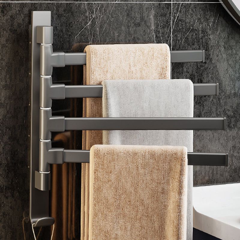 Lisslune | Contemporary Gray Bathroom Accessory Set Aluminium Towel Holder