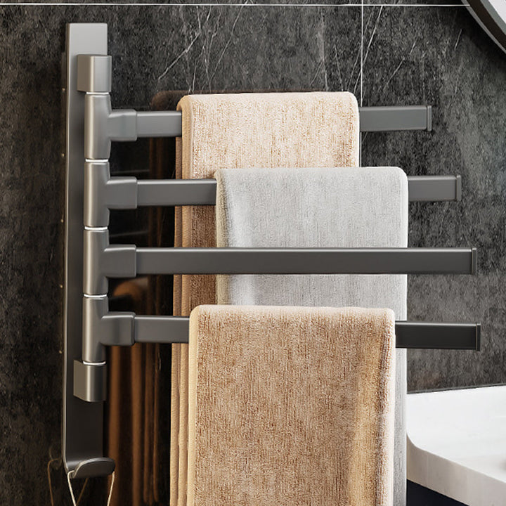 Lisslune | Contemporary Gray Bathroom Accessory Set Aluminium Towel Holder