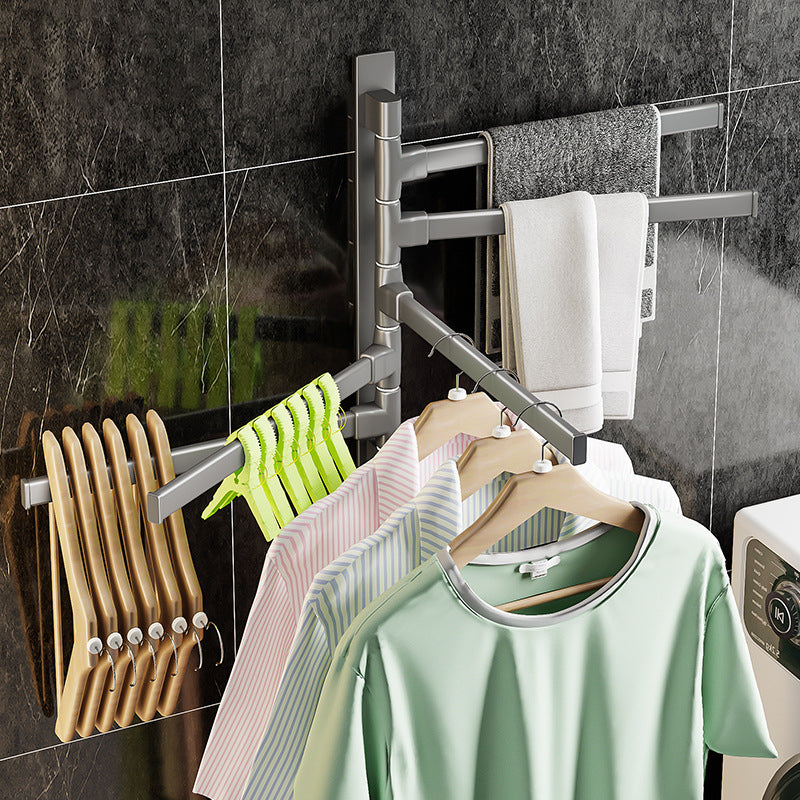 Lisslune | Contemporary Gray Bathroom Accessory Set Aluminium Towel Holder