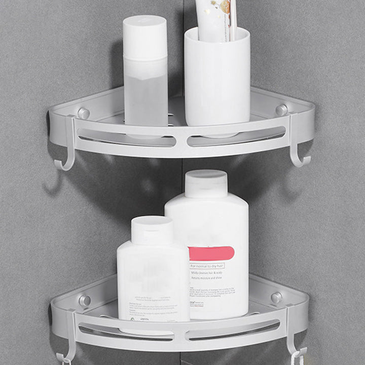 Lisslune | Modern Aluminum Bathroom Accessory Set Black/ Silver Bathroom Shelf