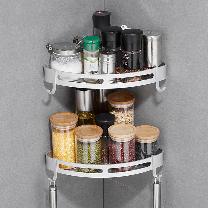 Lisslune | Modern Aluminum Bathroom Accessory Set Black/ Silver Bathroom Shelf