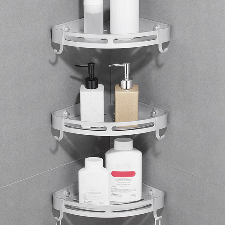 Lisslune | Modern Aluminum Bathroom Accessory Set Black/ Silver Bathroom Shelf