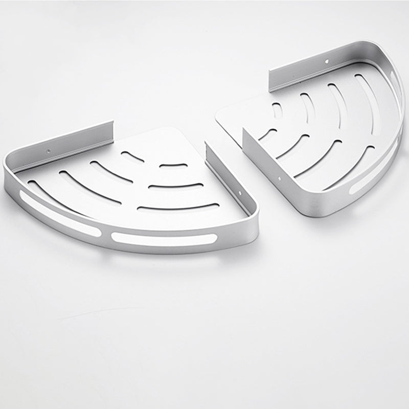 Lisslune | Modern Aluminum Bathroom Accessory Set Black/ Silver Bathroom Shelf