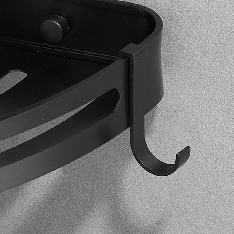 Lisslune | Modern Aluminum Bathroom Accessory Set Black/ Silver Bathroom Shelf