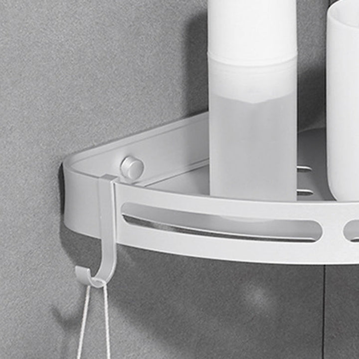 Lisslune | Modern Aluminum Bathroom Accessory Set Black/ Silver Bathroom Shelf