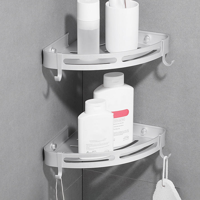 Lisslune | Modern Aluminum Bathroom Accessory Set Black/ Silver Bathroom Shelf