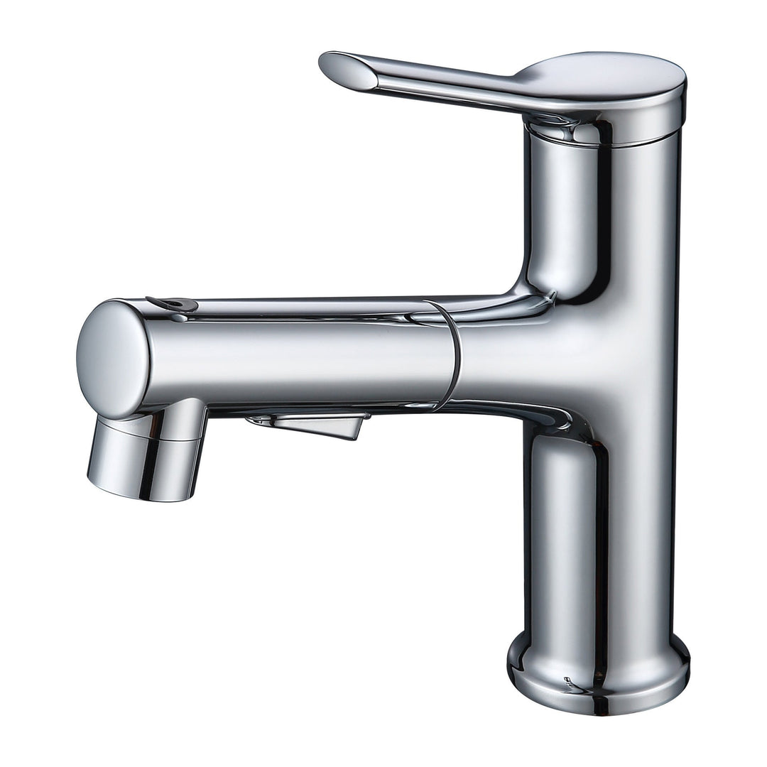 Lisslune | Modern Sink Faucet Copper Single Handle Low Arc Pull Down Sink Faucet