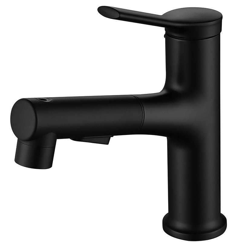 Lisslune | Modern Sink Faucet Copper Single Handle Low Arc Pull Down Sink Faucet