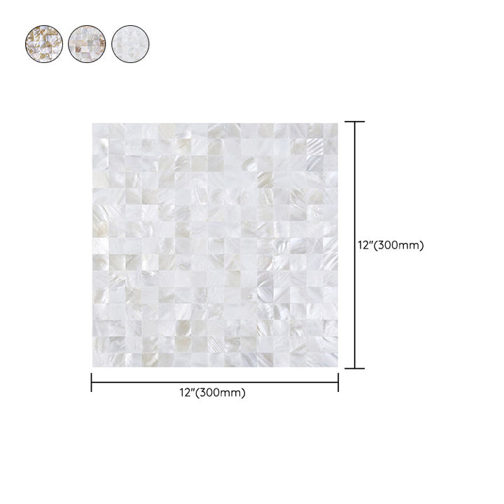 Lisslune | Modern Peel-and-Stick Wall Tiles Stone Composite Grid Peel-and-Stick Tiles for the Shower