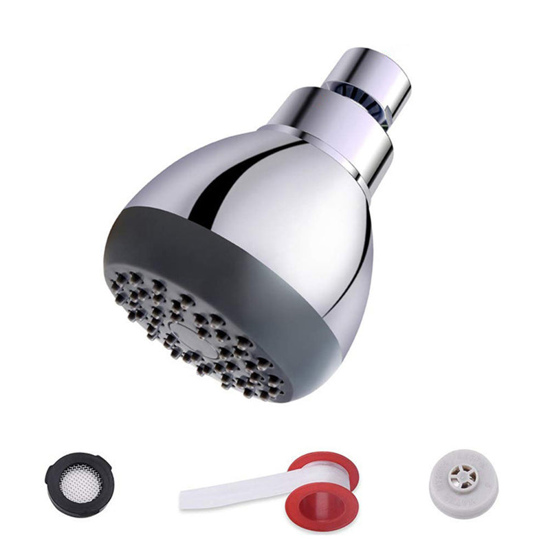 Lisslune | Silver Round Shower Head Standard Spray Pattern Wall Mounted Shower Head