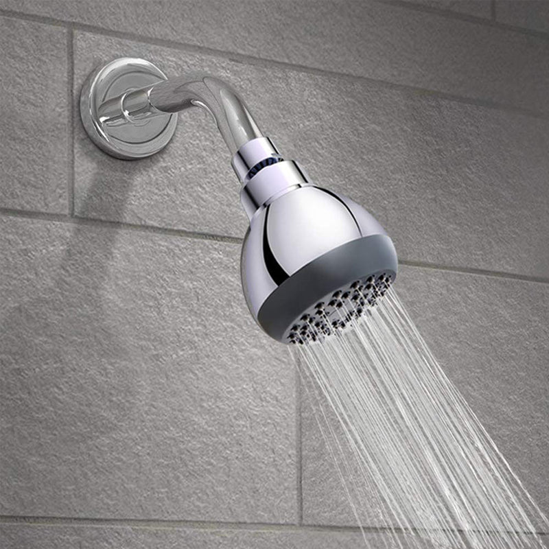 Lisslune | Silver Round Shower Head Standard Spray Pattern Wall Mounted Shower Head