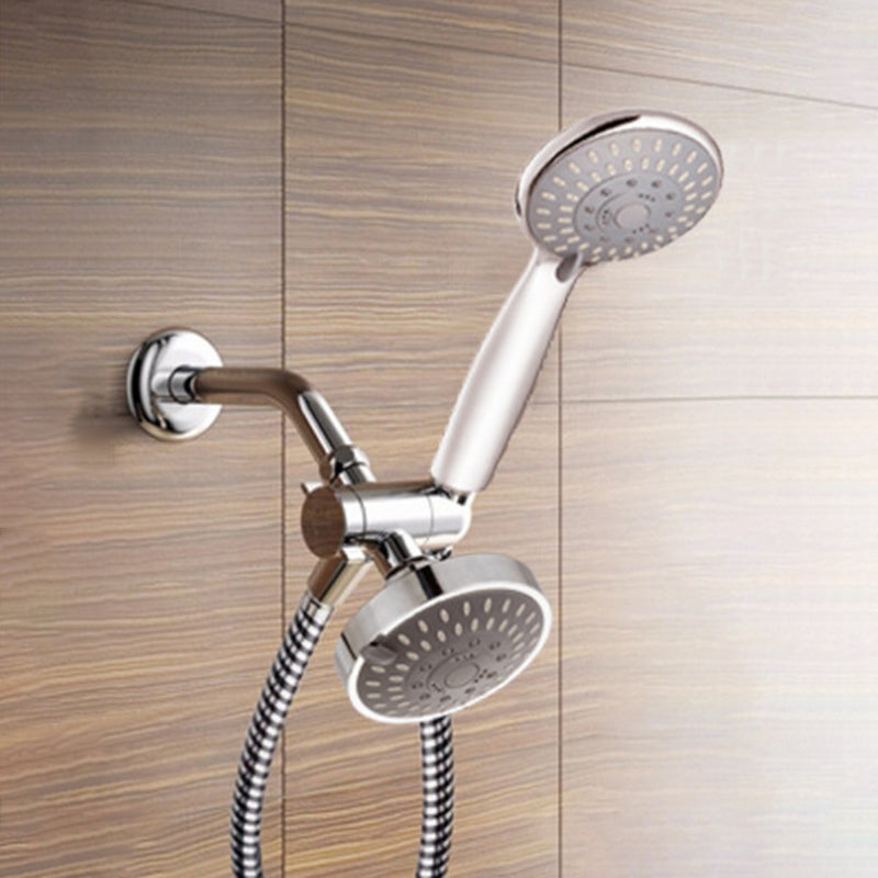 Lisslune | Silver Dual Shower Head Round Rainfall Wall-Mounted Shower Head