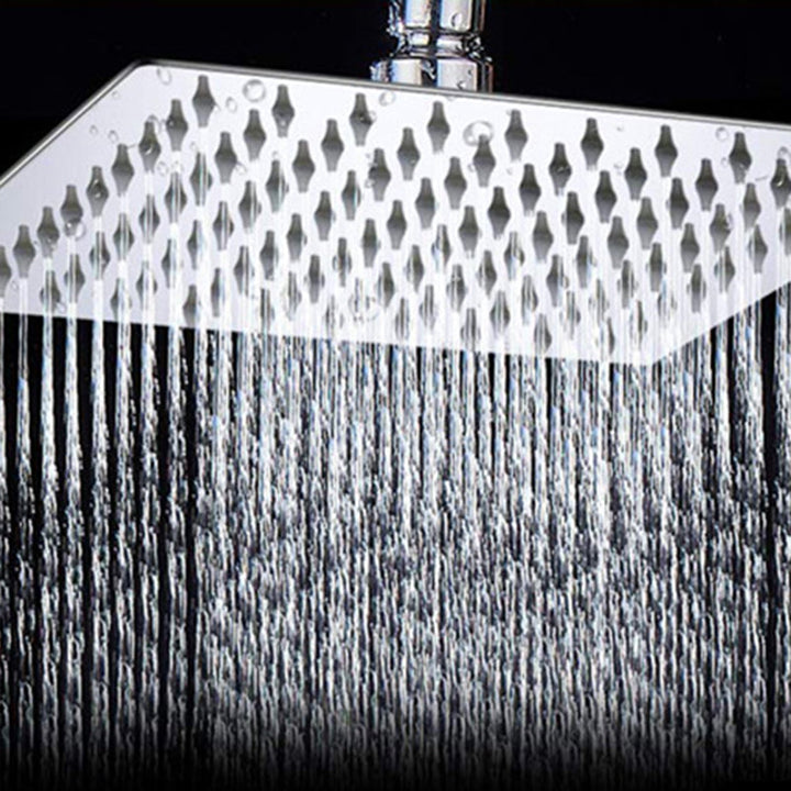Lisslune | Modern Style Dual Shower Head 9-Spray Silver Wall Mount Shower Head