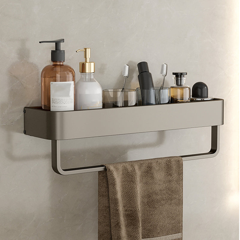 Lisslune | Contemporary Aluminum Bathroom Accessory Set Gray Bath Shelf