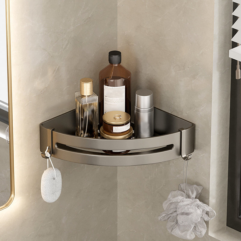 Lisslune | Contemporary Aluminum Bathroom Accessory Set Grey Bath Shelf
