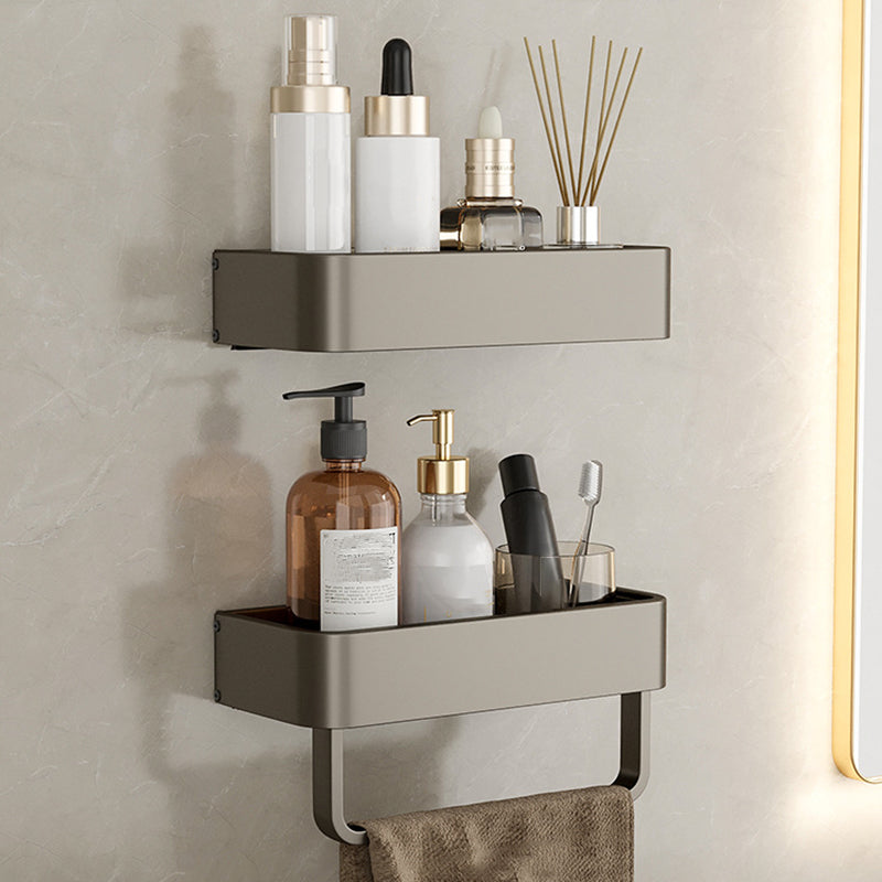Lisslune | Contemporary Aluminum Bathroom Accessory Set Grey Bath Shelf