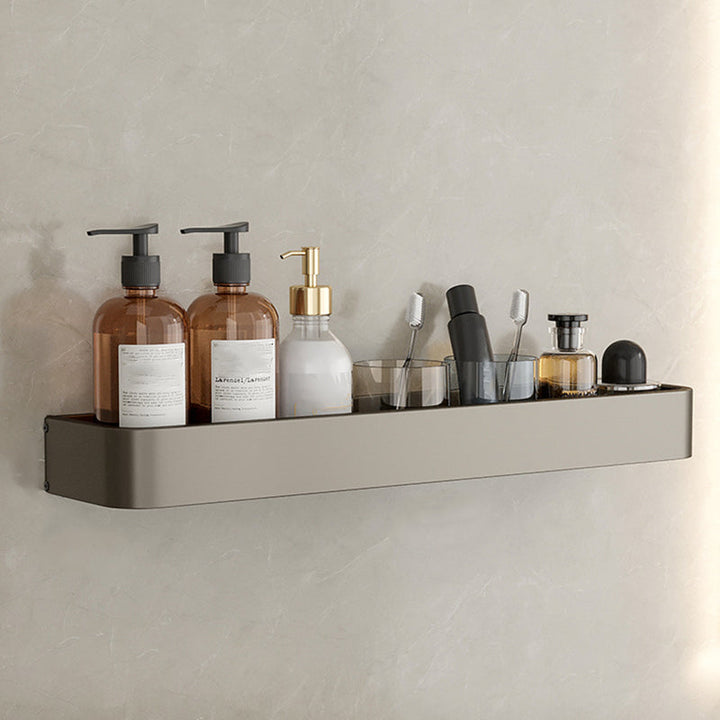 Lisslune | Contemporary Aluminum Bathroom Accessory Set Grey Bath Shelf