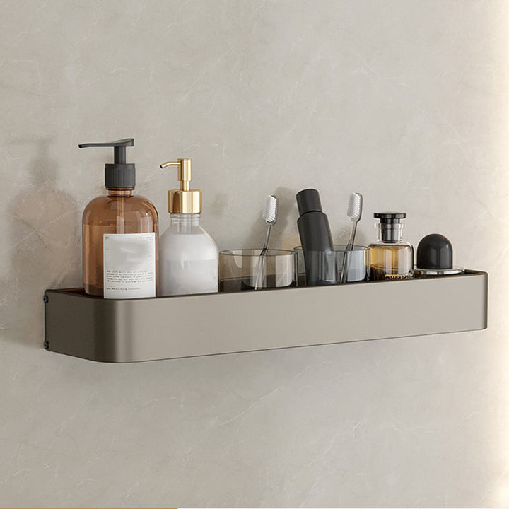 Lisslune | Contemporary Aluminum Bathroom Accessory Set Grey Bath Shelf