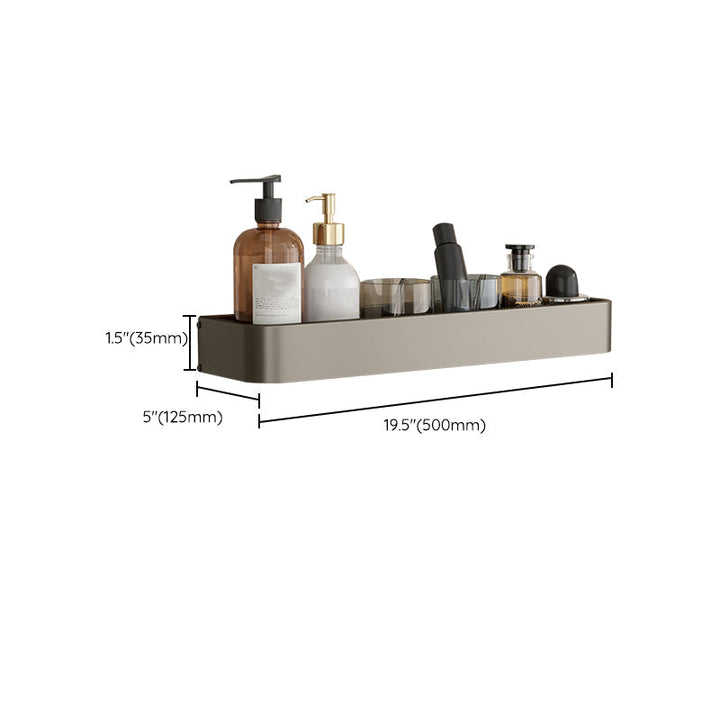 Lisslune | Contemporary Aluminum Bathroom Accessory Set Grey Bath Shelf