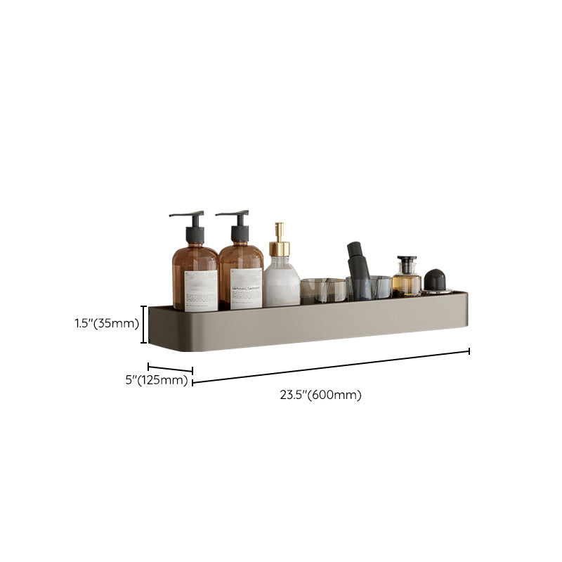 Lisslune | Contemporary Aluminum Bathroom Accessories Set Gray Bath Shelf
