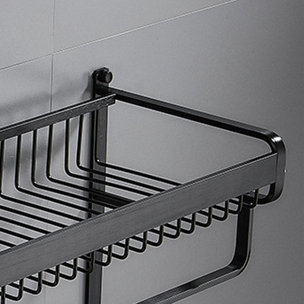 Lisslune | Black / Silver Bathroom Accessories Aluminium Hardware Set Bathroom Shelf