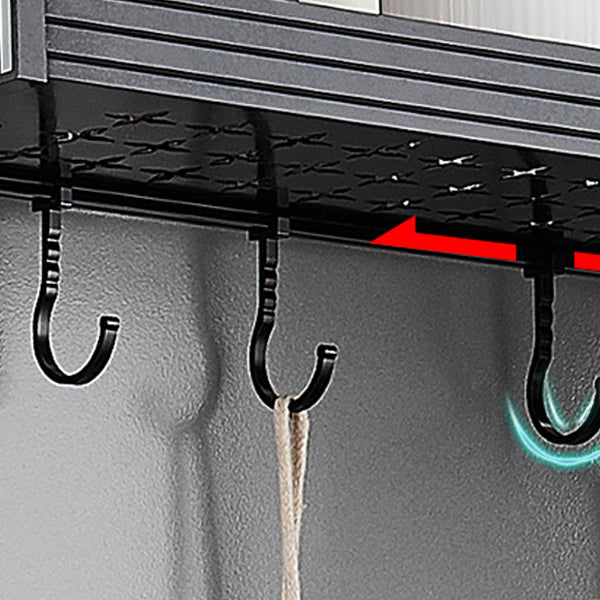 Lisslune | Black / Silver Bathroom Accessories Aluminium Hardware Set Bathroom Shelf
