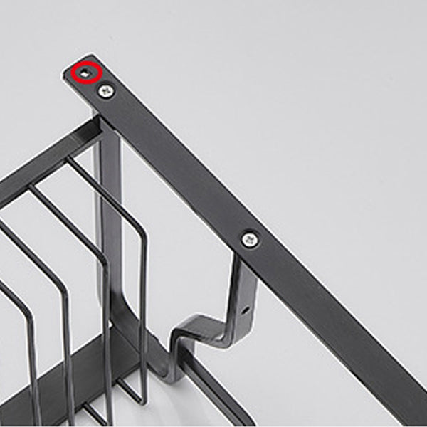 Lisslune | Black / Silver Bathroom Accessories Aluminium Hardware Set Bathroom Shelf