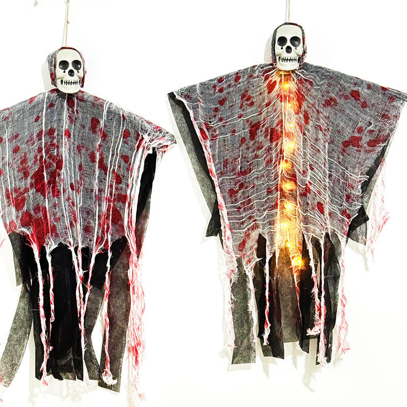 Lisslune | Halloween Hanging Decoration – Blood Red Luminous Skull Ghost