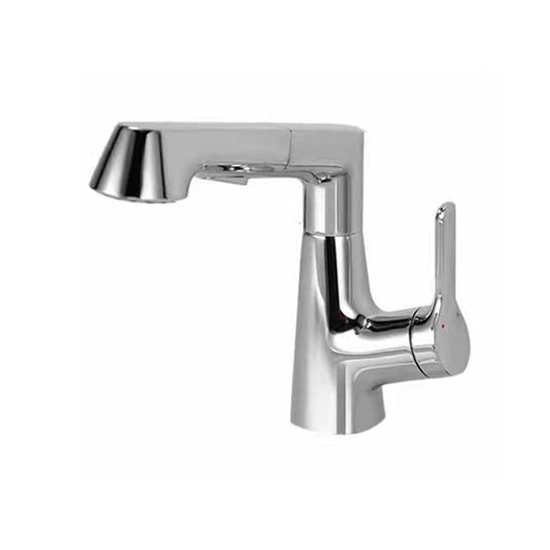 Lisslune | Modern Sink Faucet Copper Single Handle Low Arc Pull Down Sink Faucet