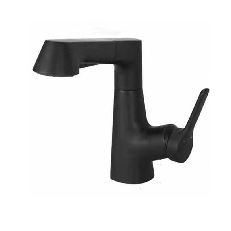 Lisslune | Modern Sink Faucet Copper Single Handle Low Arc Pull Down Sink Faucet