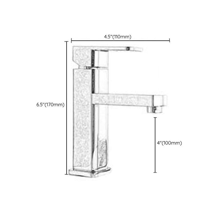 Lisslune | Cubic Chrome Bathroom Faucet Low Arc Single Lever Basin Faucet