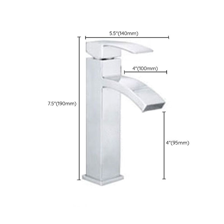 Lisslune | Cubic Chrome Bathroom Faucet Low Arc Single Lever Basin Faucet