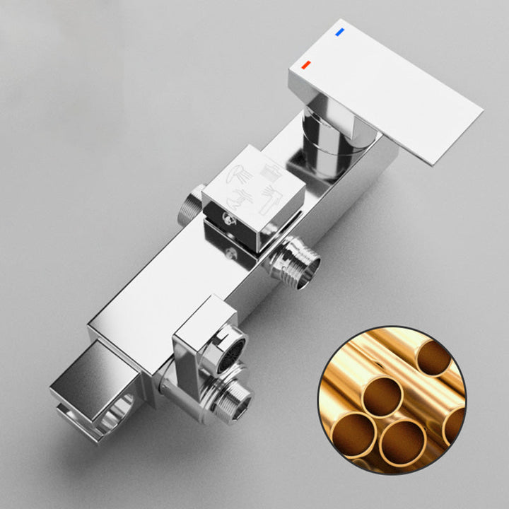 Lisslune | Wall-mounted Rectangular Shower System Stain-resistant Copper Modern Shower System