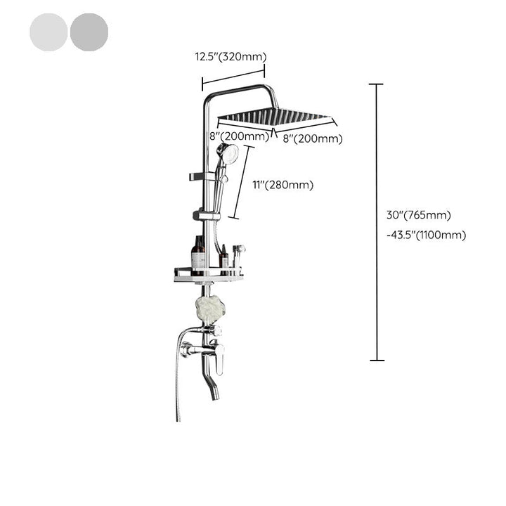 Lisslune | Wall-mounted Rectangular Shower System Stain-resistant Copper Modern Shower System