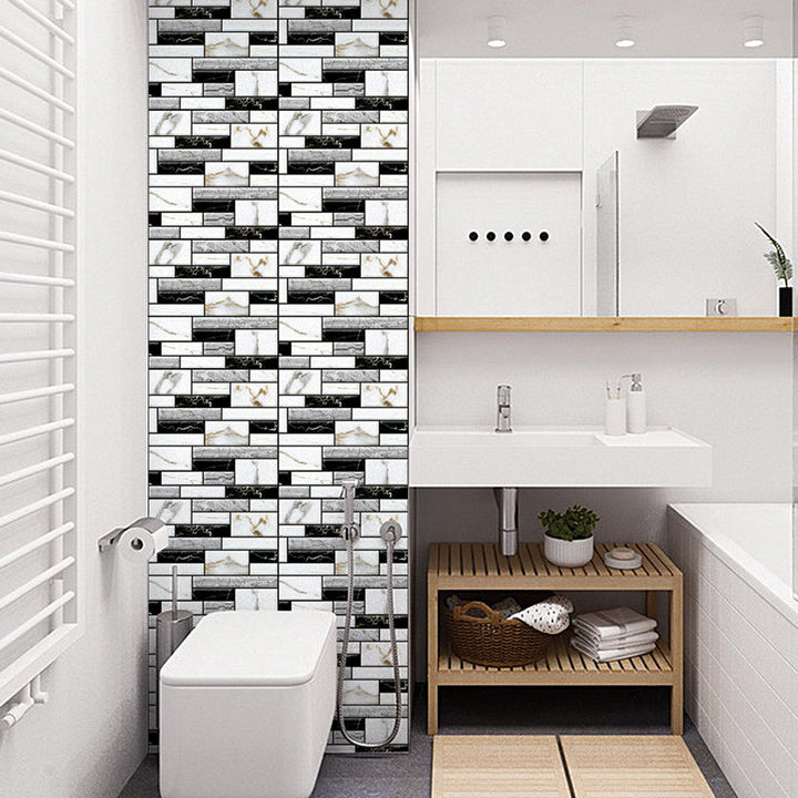 Lisslune | Tile Peel & Stick Rectangle Waterproof Plastic Peel & Stick Subway Tiles for Shower 2-Pack