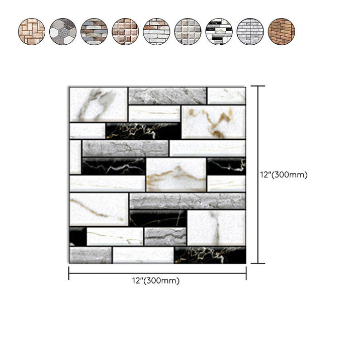 Lisslune | Tile Peel & Stick Rectangle Waterproof Plastic Peel & Stick Subway Tiles for Shower 2-Pack