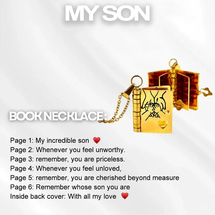 Lisslune | Memory Book Hanger Necklace – Symbolic Jewelry with Loving Message