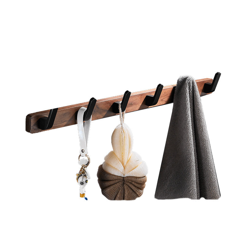 Lisslune | Wood & Aluminum Bathroom Set Brown Bathroom Accessory Set