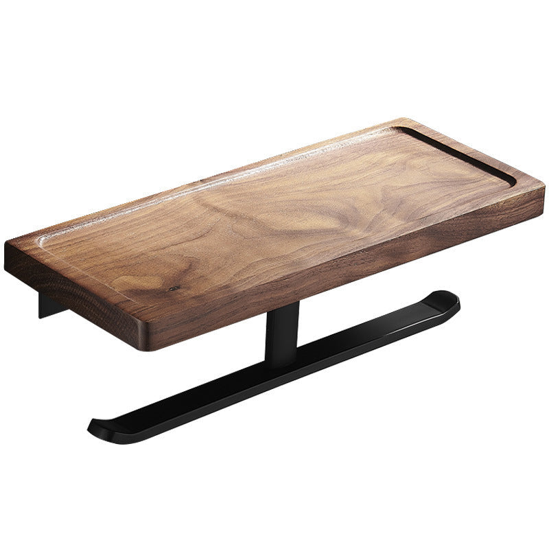 Lisslune | Wood & Aluminum Bathroom Set Brown Bathroom Accessory Set
