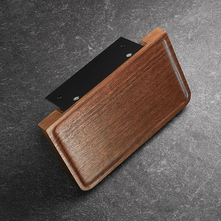 Lisslune | Wood & Aluminum Bathroom Set Brown Bathroom Accessory Set